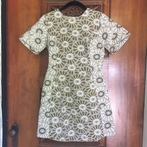 TOPSHOP floral daisy jacquard mod mini dress 2